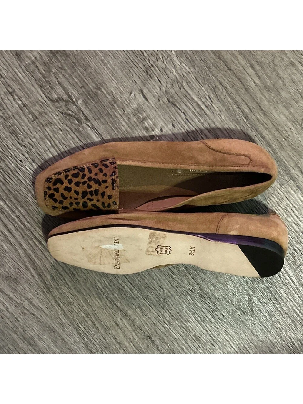 NEW ENZO ANGIOLINI Loafer Flats Shoes Brown Suede Leather Brazil 6.5M